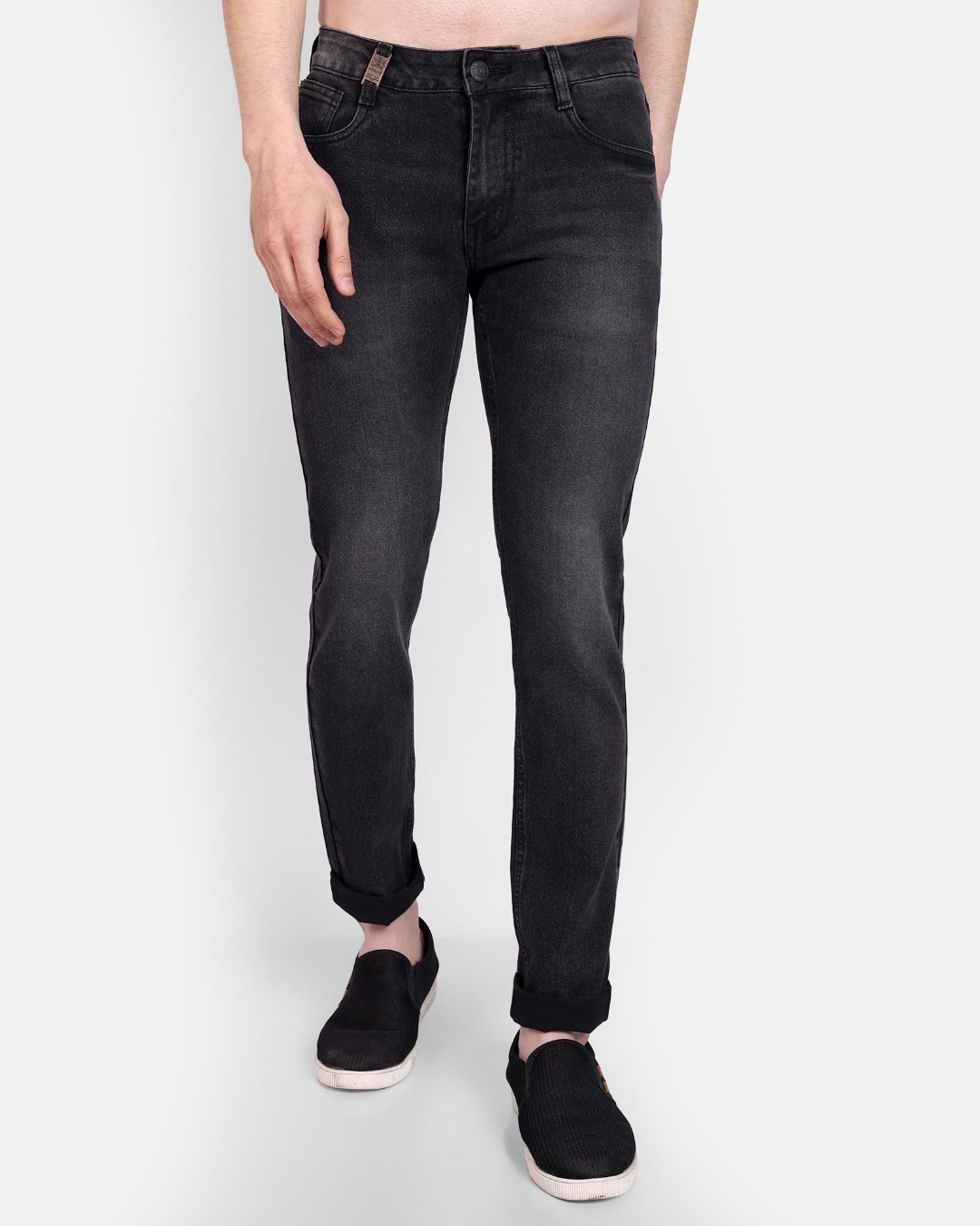 Buy Men's Black Washed Slim Fit Jeans Online at Bewakoof