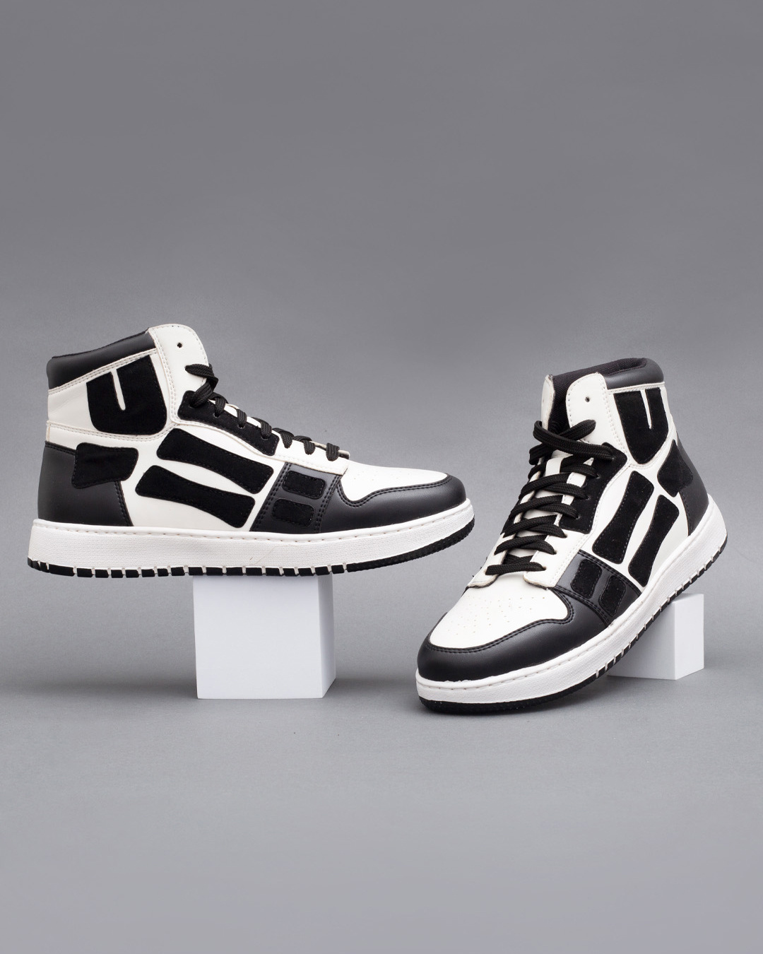 Buy Men's Black & White Color Block Sneakers Online in India at Bewakoof