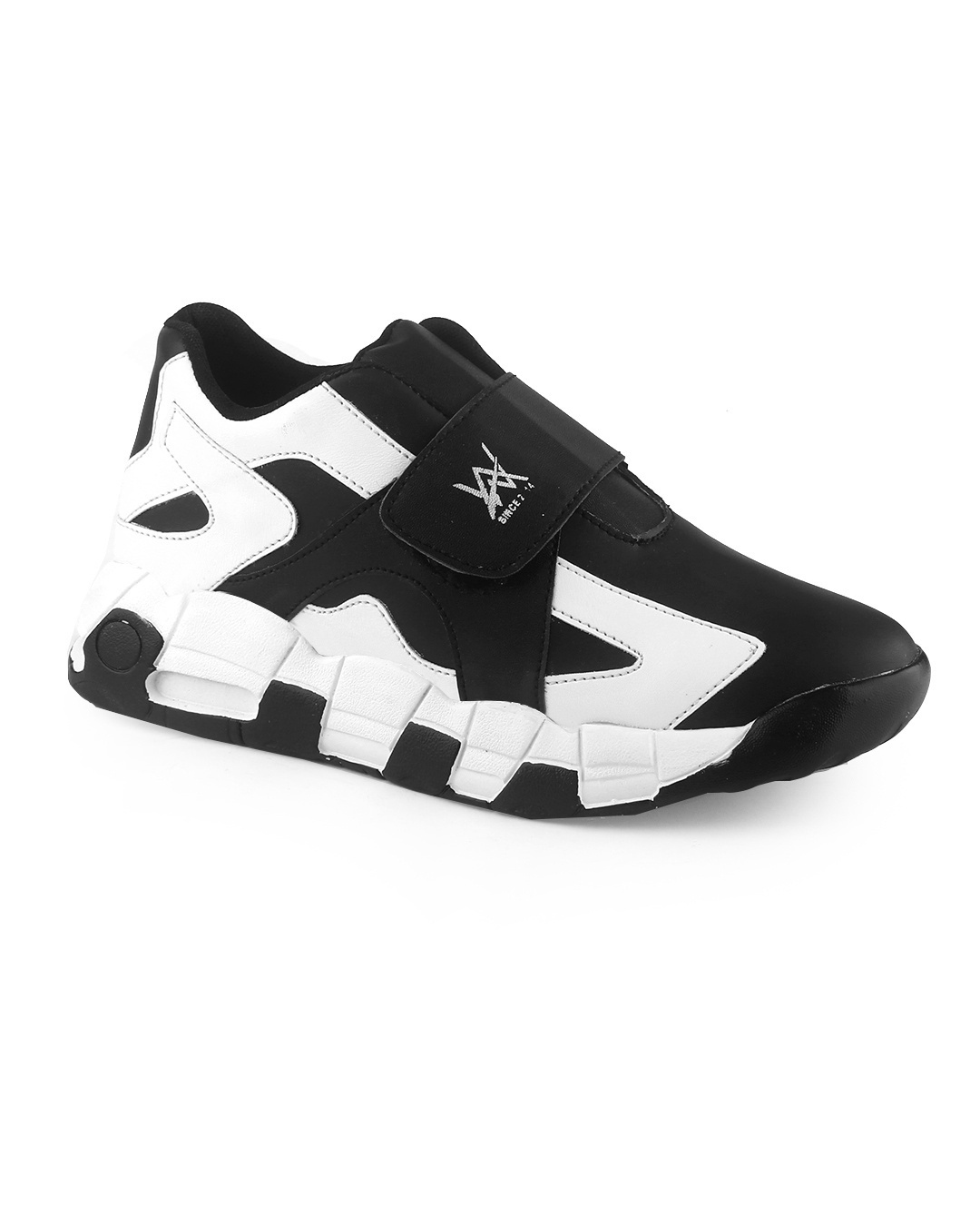 Shop Men's Black & White Color Block Sneakers-Back