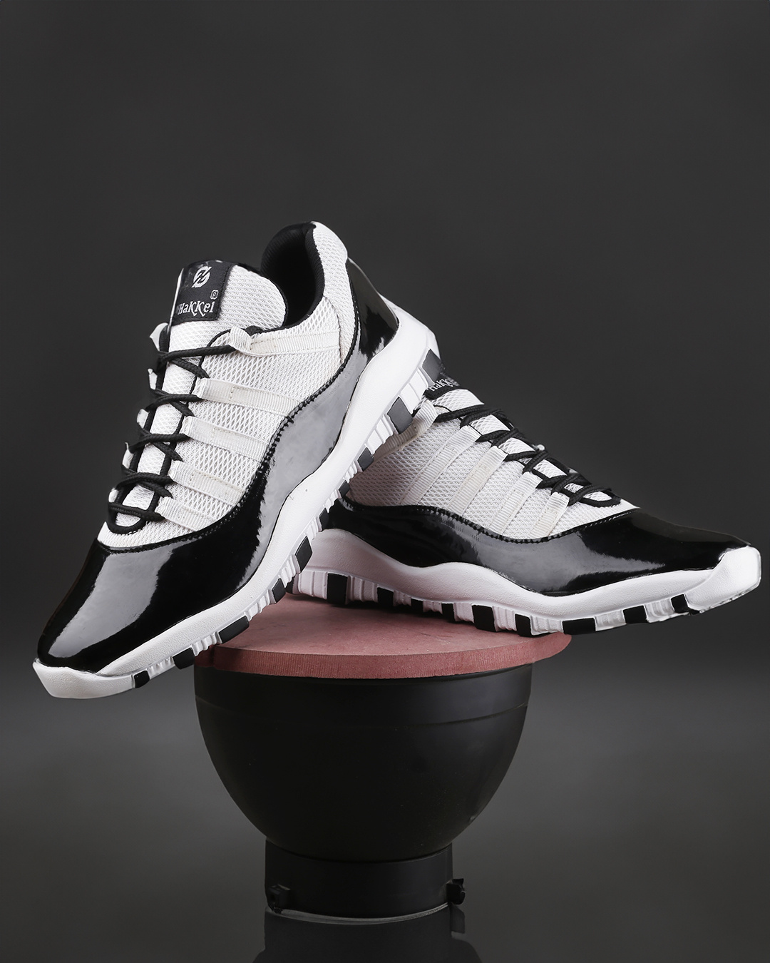 BLOCK SNEAKER WITH TRIOMPHE IN WHITE MIX BABY PINK CALFSKIN