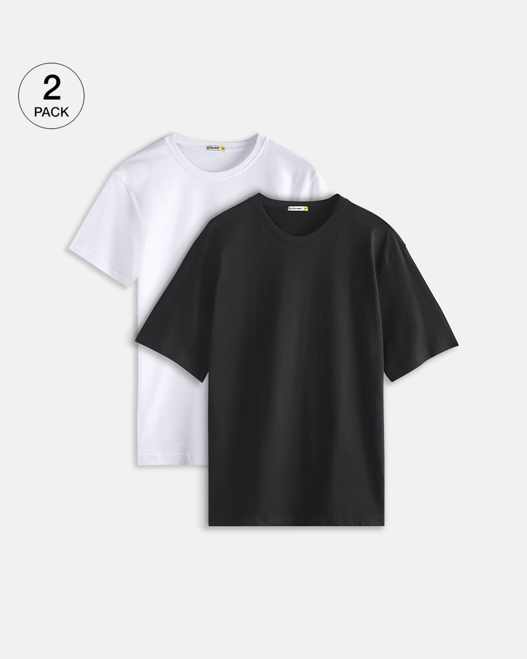 Buy Pack of 2 Men's Black & White Oversized Tshirt Online at Bewakoof