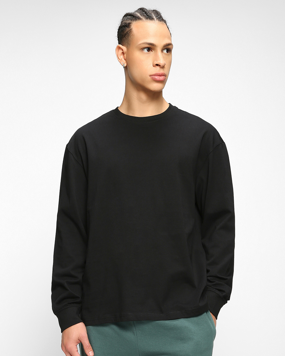 Shop Pack of 2 Men's Black & White Oversized T-shirt-Back
