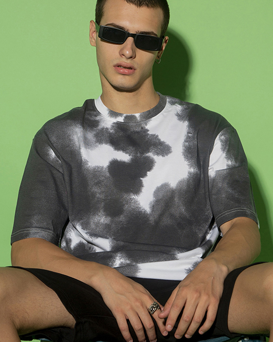 oversized black tie dye shirt
