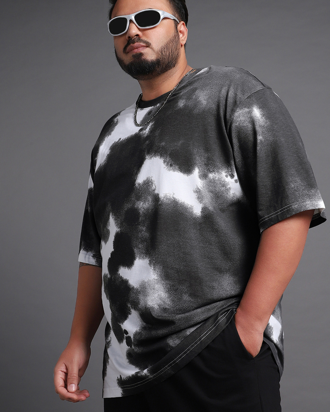 oversized black tie dye shirt