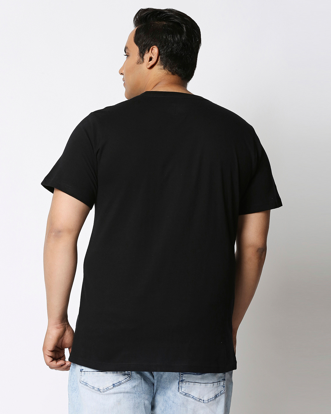Shop Men's Black World Peace graphic Printed Plus Size T-shirt-Back