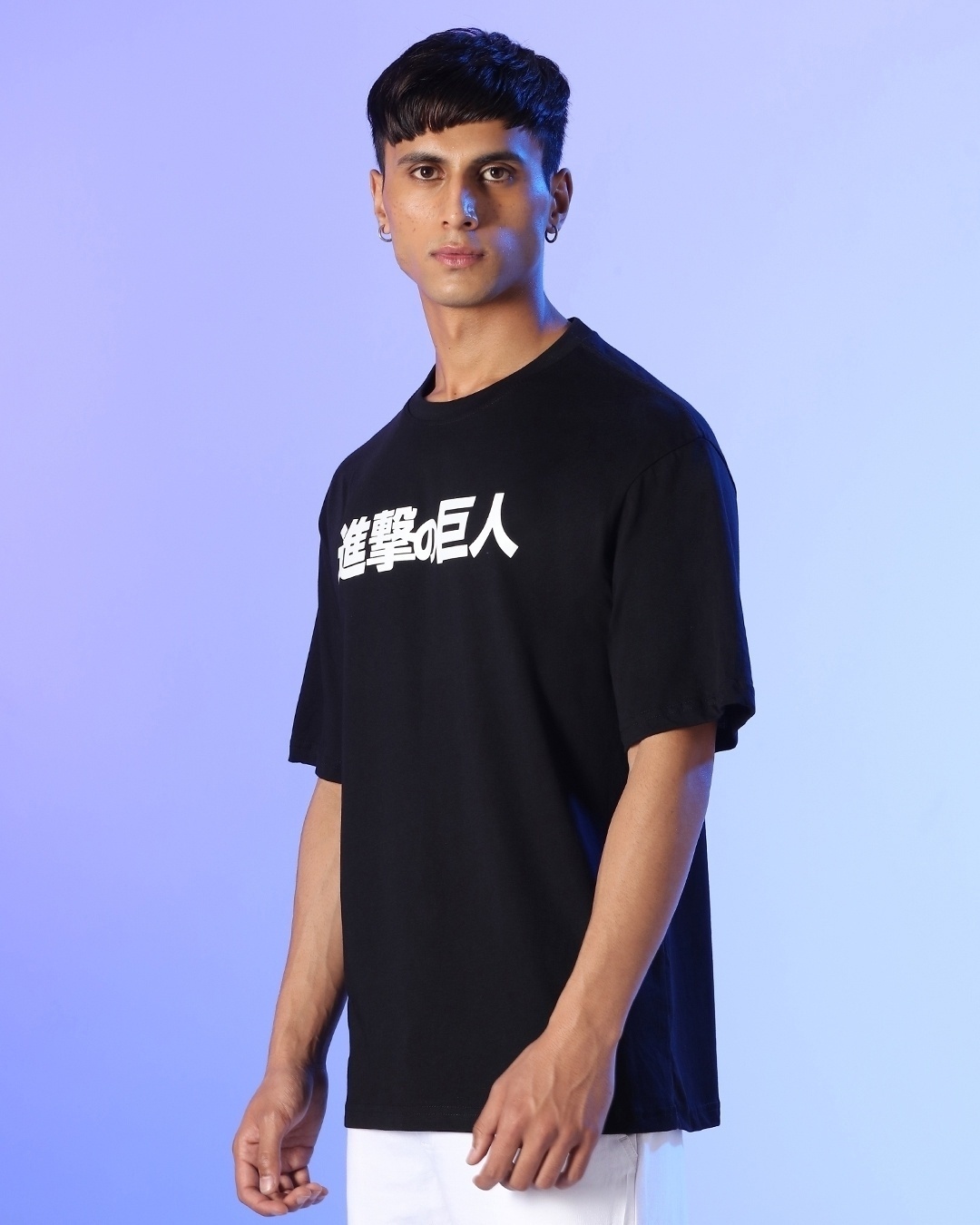 Shop Men's Black Yeager Graphic Printed Oversized T-shirt-Back