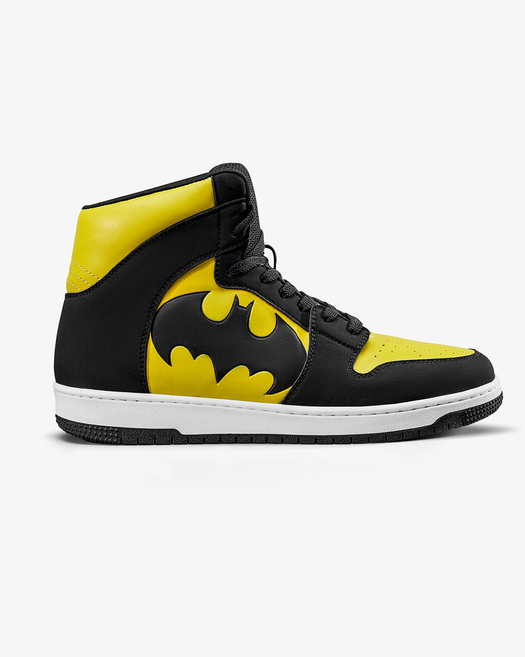 Shop Men's Black & Yellow Dark Knight Color Block High Top Sneakers-Back