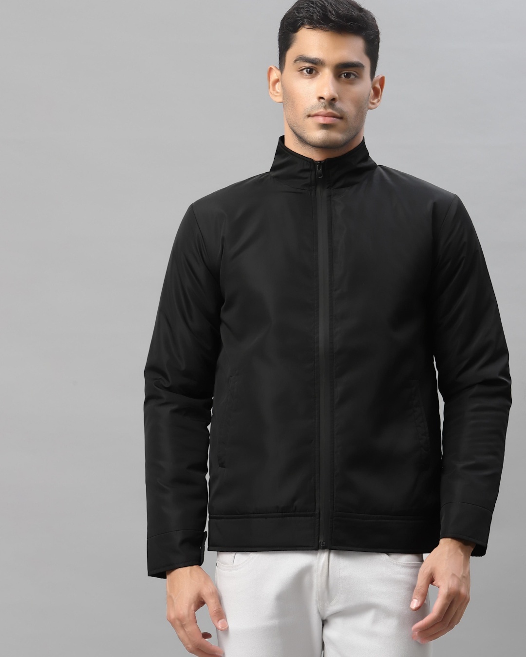Buy Men's Black Zipped Jacket Online at Bewakoof
