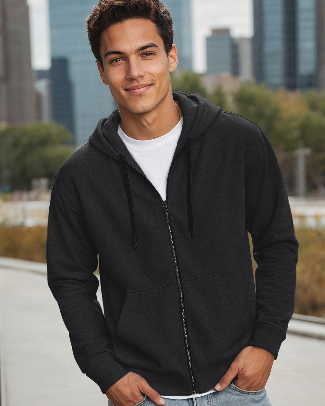 Buy Men s Black Zipper Hoodies Online at Bewakoof