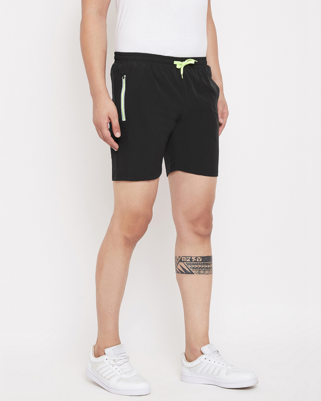 Shop Men's Black Zipper Pocket Shorts-Back