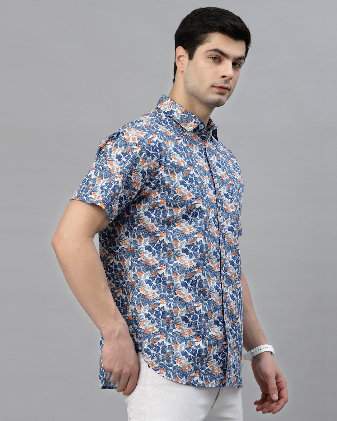 Shop Men's Blue All Over Floral Printed Shirt-Back