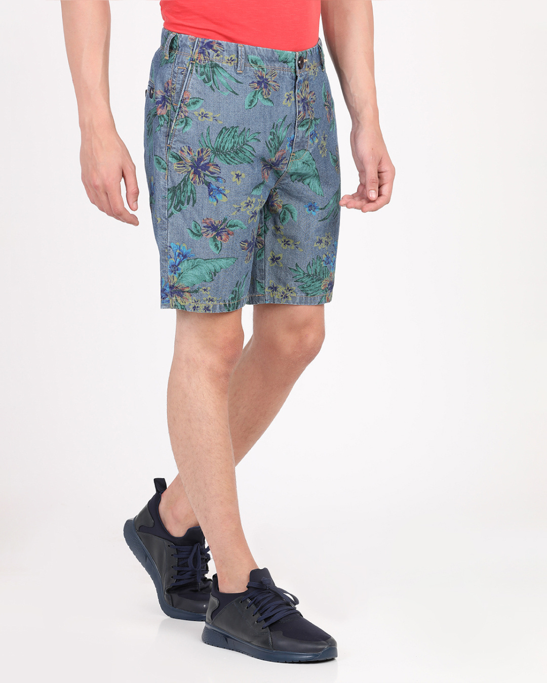 Shop Men's Blue All Over Floral Printed Shorts-Back