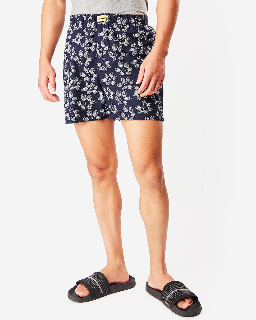 Shop Men's Blue All Over Flowers Printed Boxers-Back