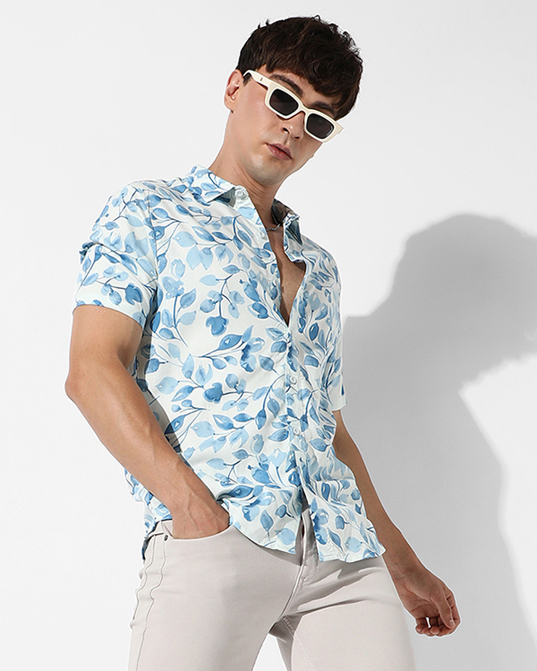 Mousse Blue All Over Lifeshark Print T-Shirt