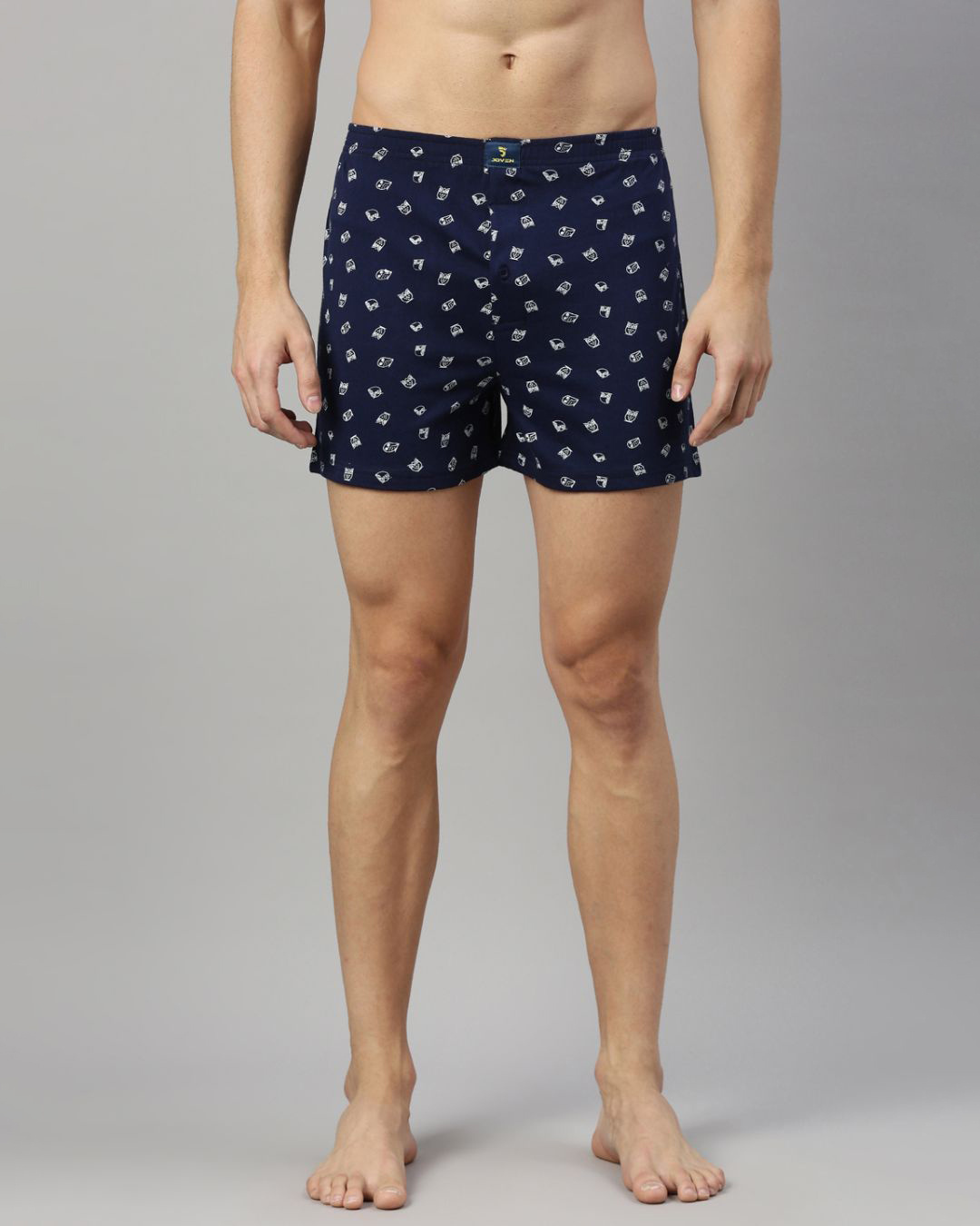 Buy Men's Blue All Over Owls Printed Cotton Boxers Online in India at ...