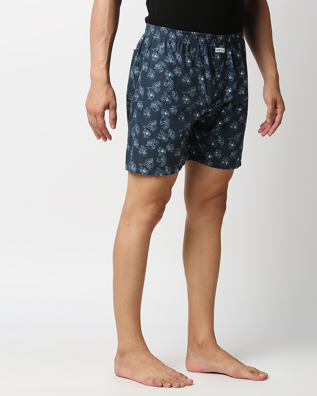 Shop Men's Blue All Over Printed Boxers-Back