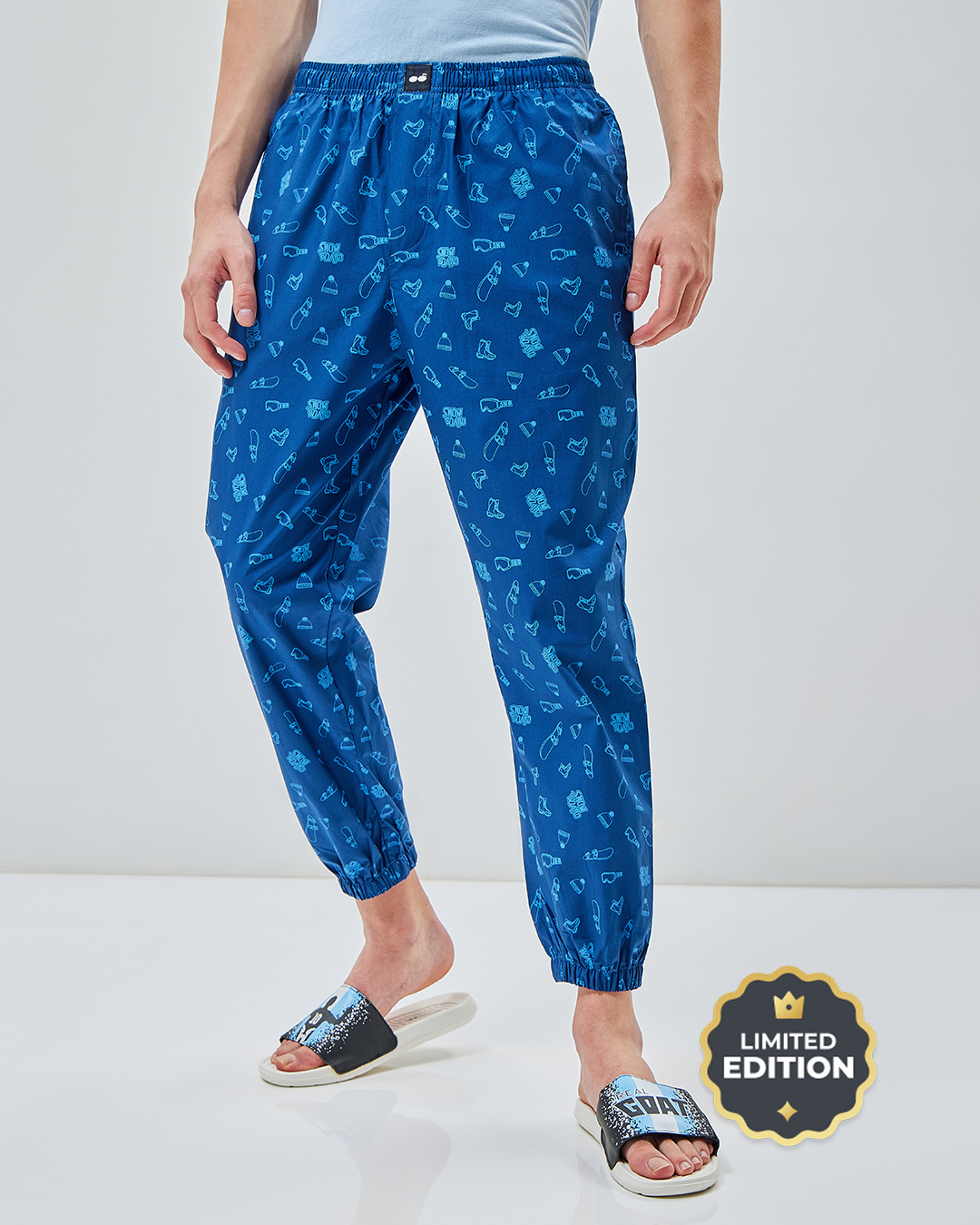Buy Men's Blue All Over Printed Pyjamas Online in India at Bewakoof