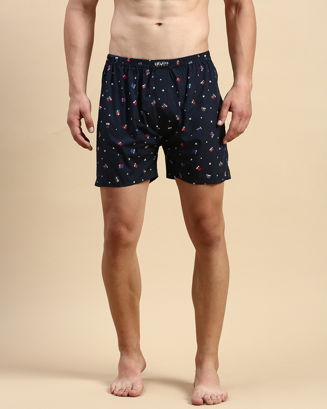 Buy Men's Blue All Over Printed Slim Fit Boxers Online in India at Bewakoof