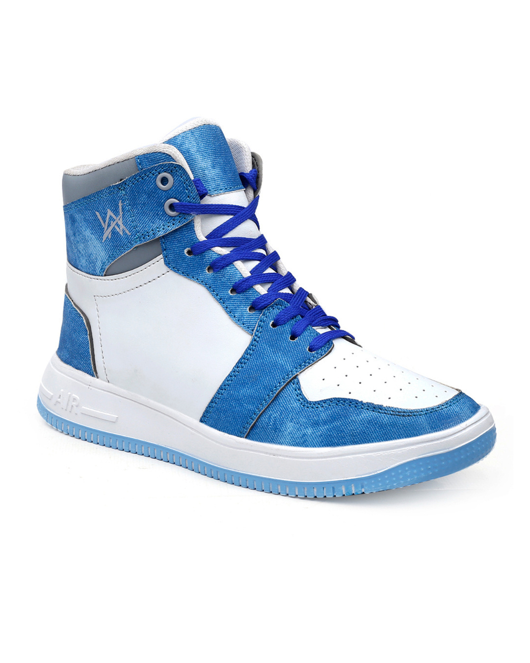 Shop Men's Blue & White Color Block Sneakers-Back