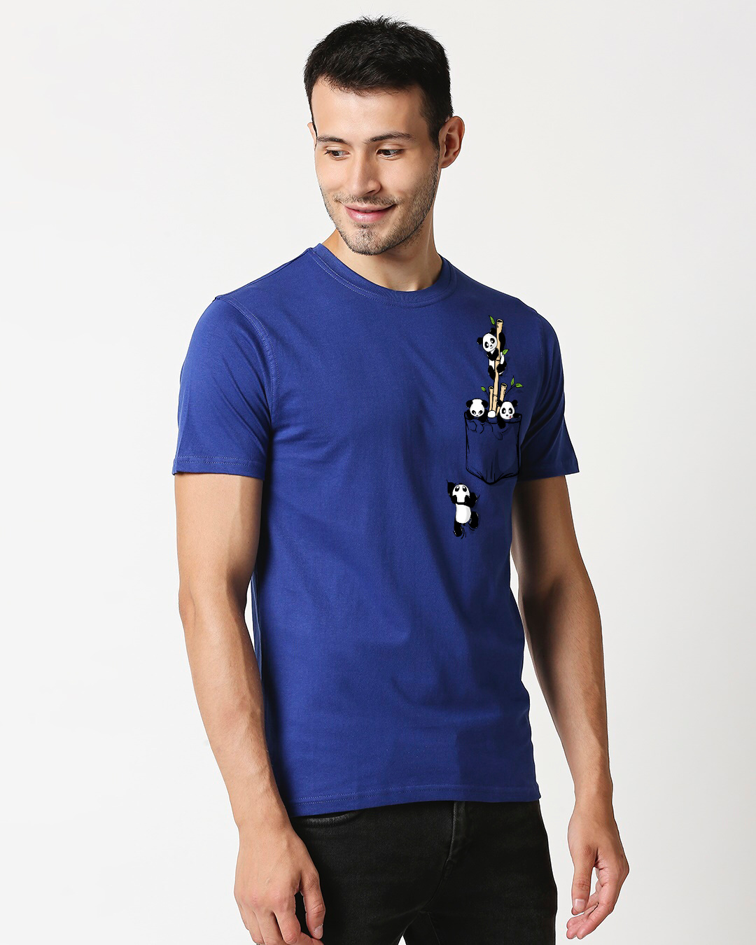 Shop Men's Blue Baby Panda Life Printed T-shirt-Back