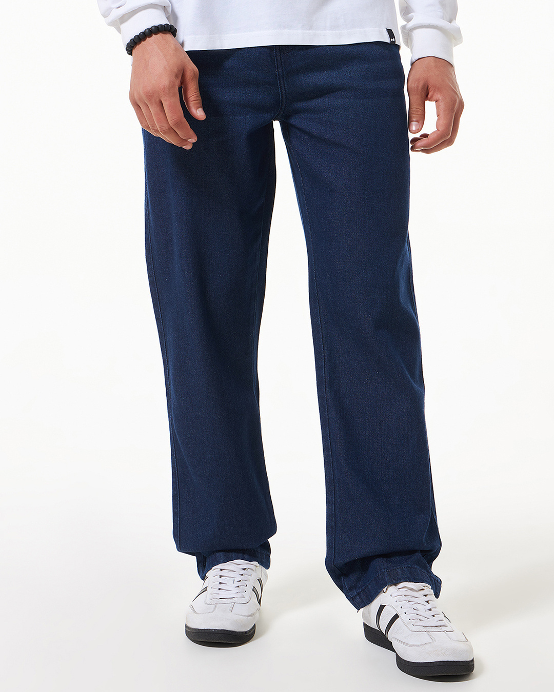 Shop Men's Blue Baggy Jeans-Back