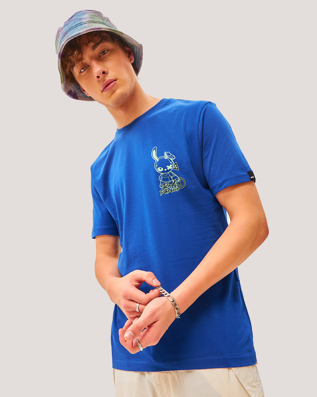 Shop Men's Blue Be Rad Graphic Printed T-shirt-Back