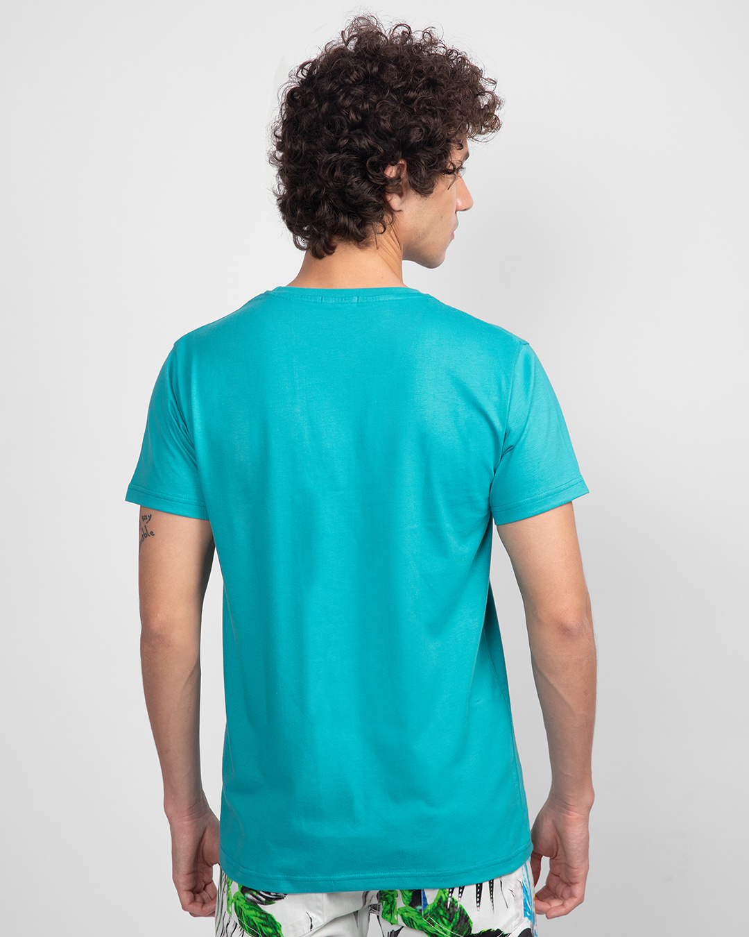 Shop Men's Blue Biker Bro T-shirt-Back