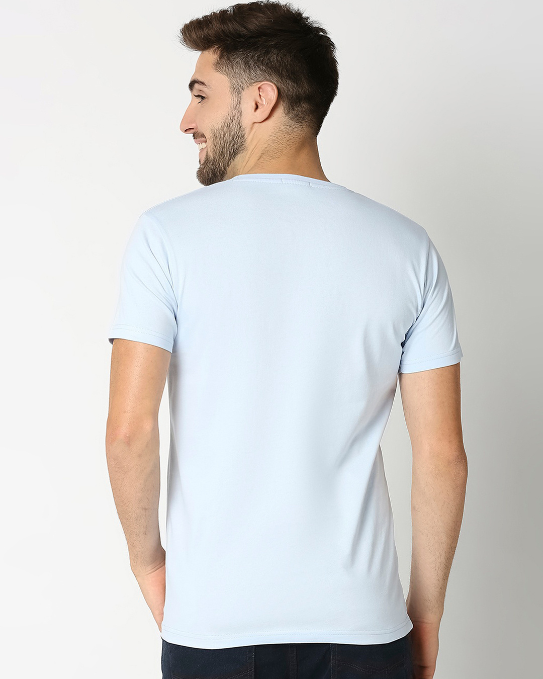 Shop Men's Blue Bunny Typography T-shirt-Back