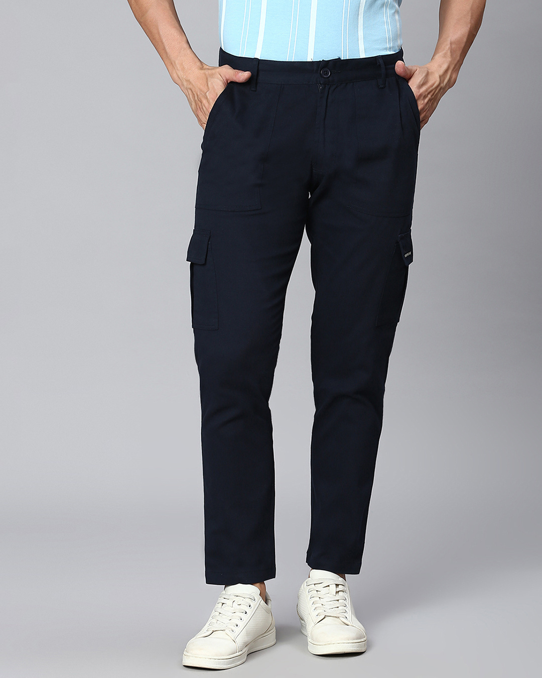 Buy Men's Blue Cargo Trousers Online at Bewakoof