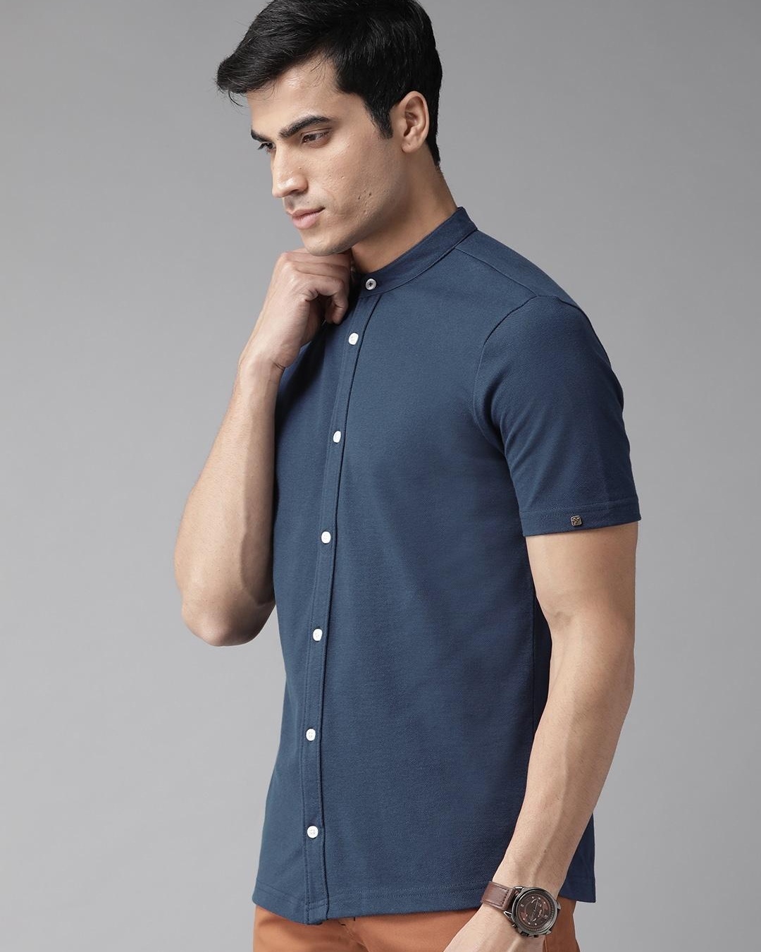 Shop Men's Blue Casual Shirt-Back