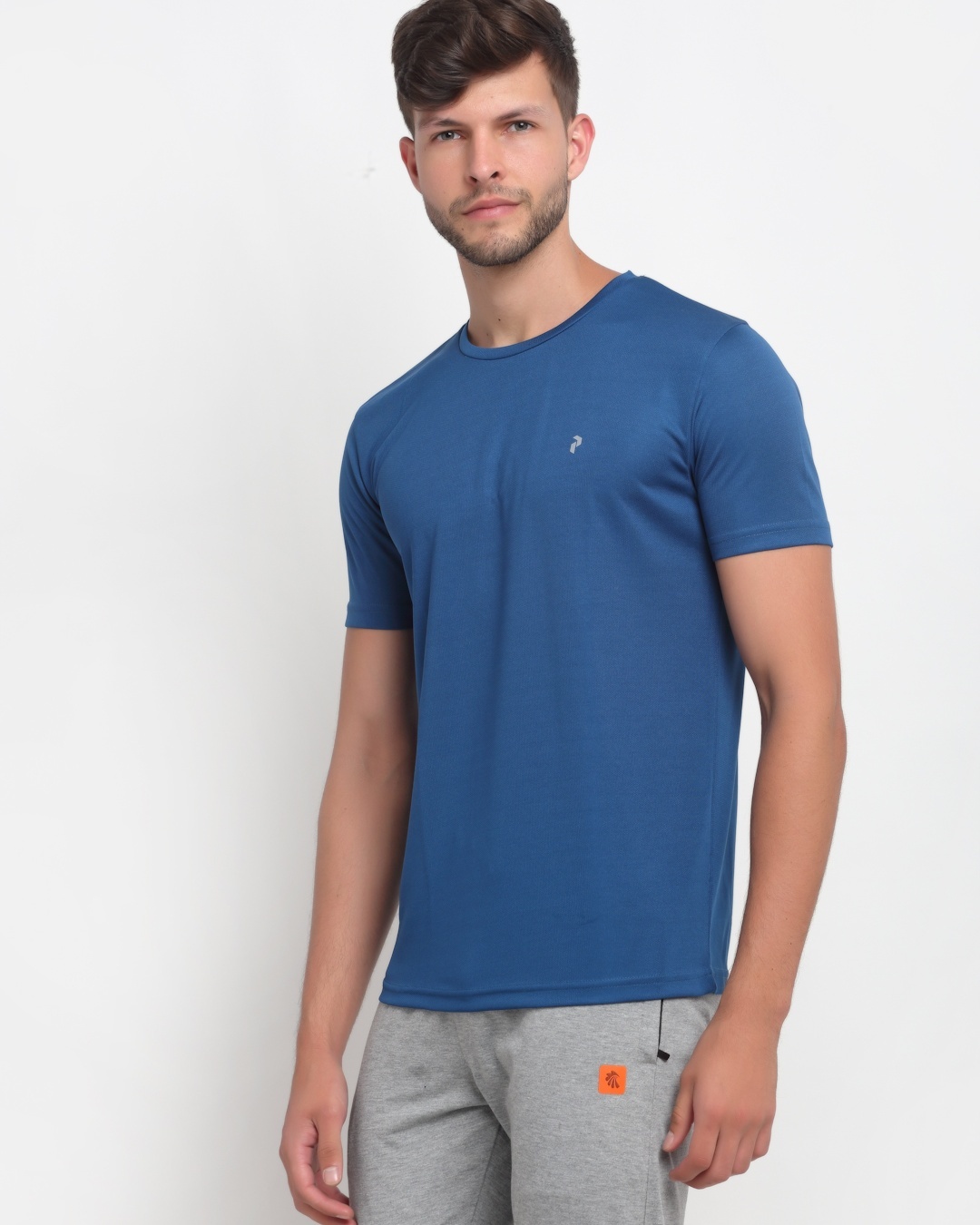 Shop Men's Blue Casual T-shirt-Back