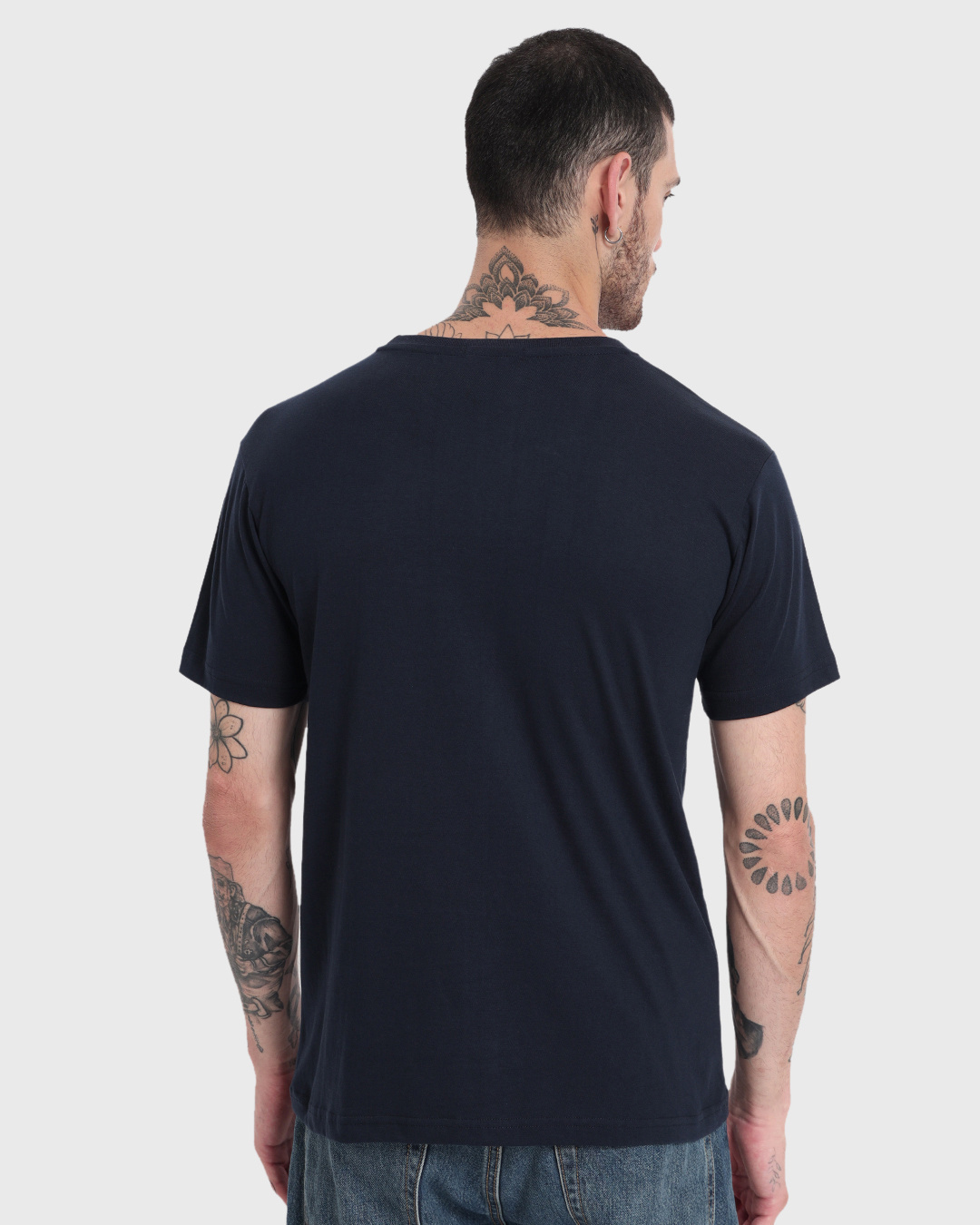 Shop Men's Blue Chainsaw Devil Graphic Printed T-shirt-Back