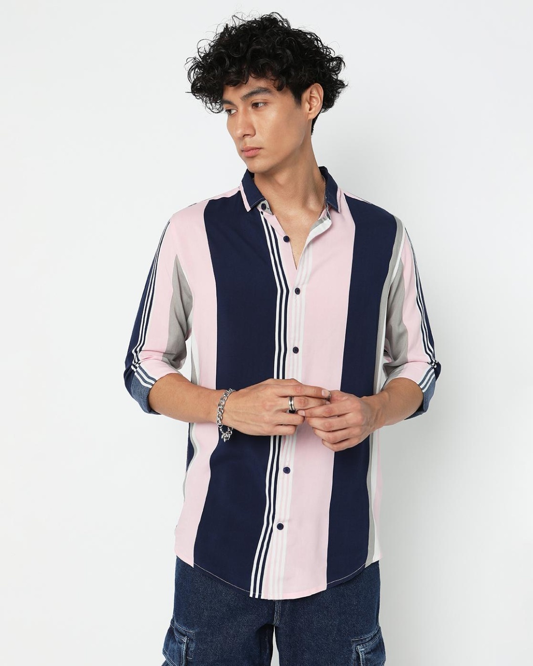 Buy Men's Blue Chalk Striped Shirt Online at Bewakoof