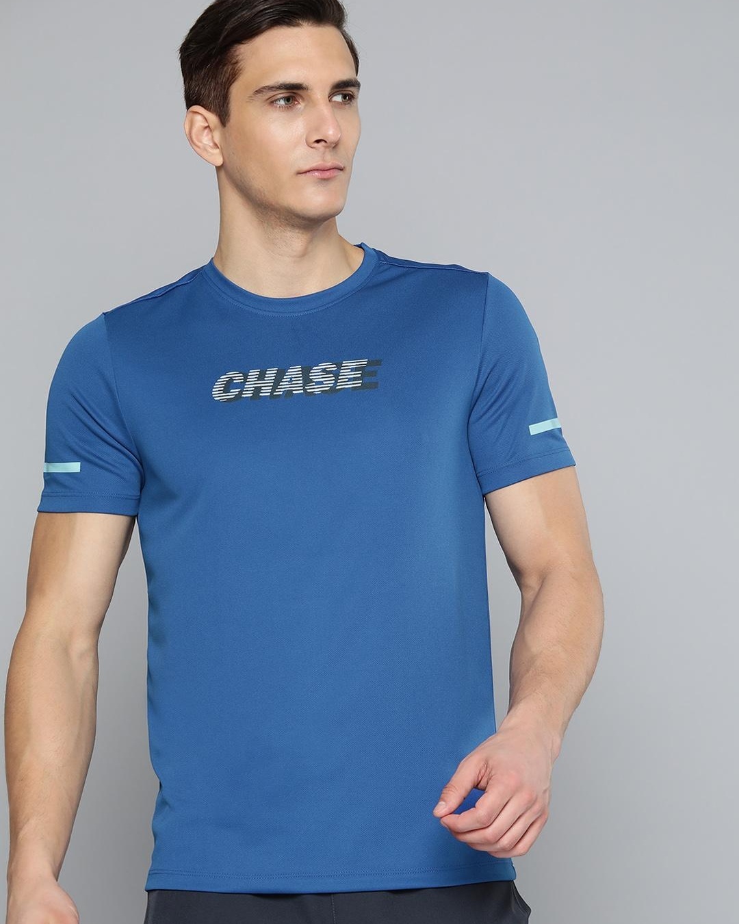 Shop Men's Blue Chase Typography Slim Fit T-shirt-Back