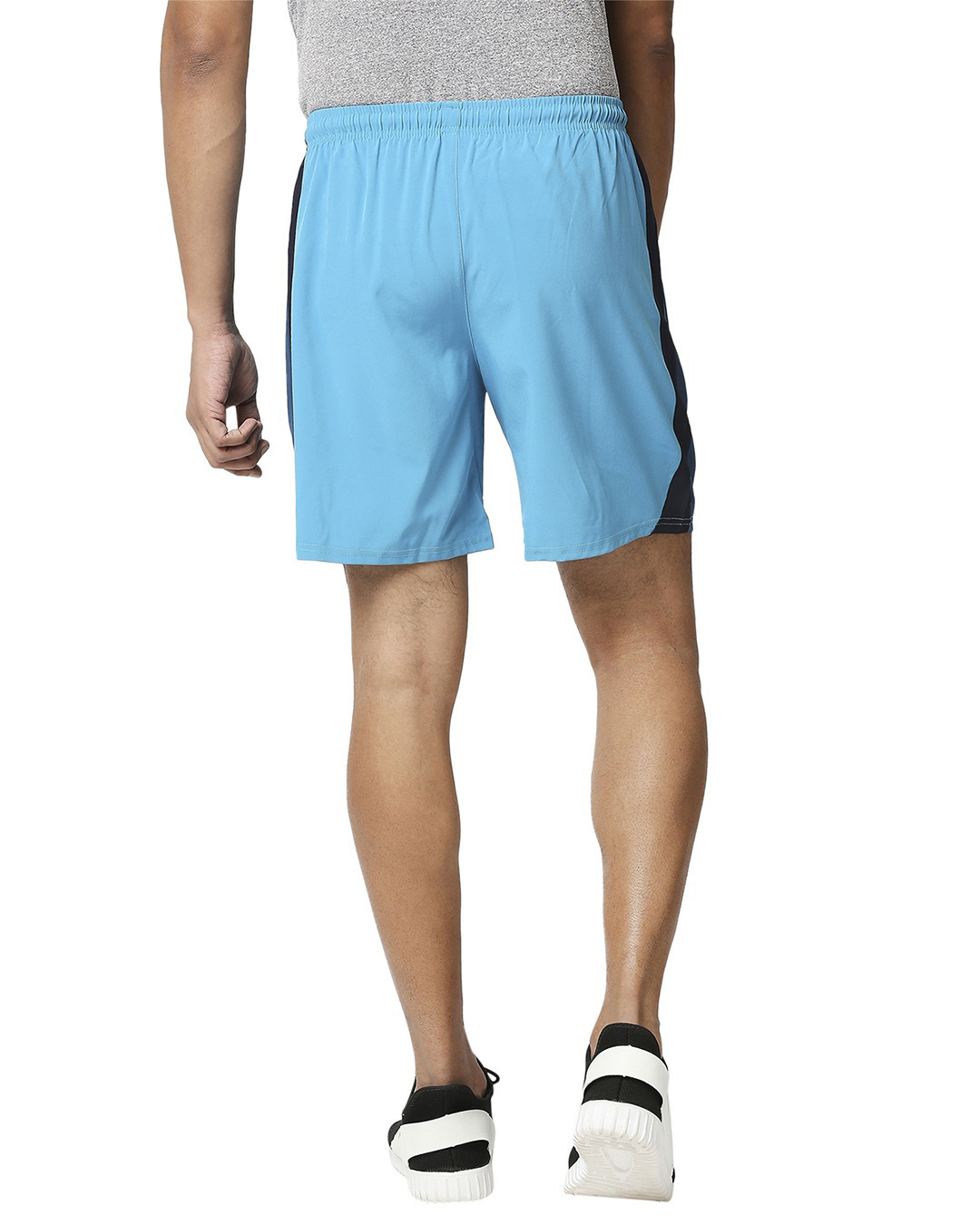 Shop Men's Blue Color Block Casual Shorts-Back