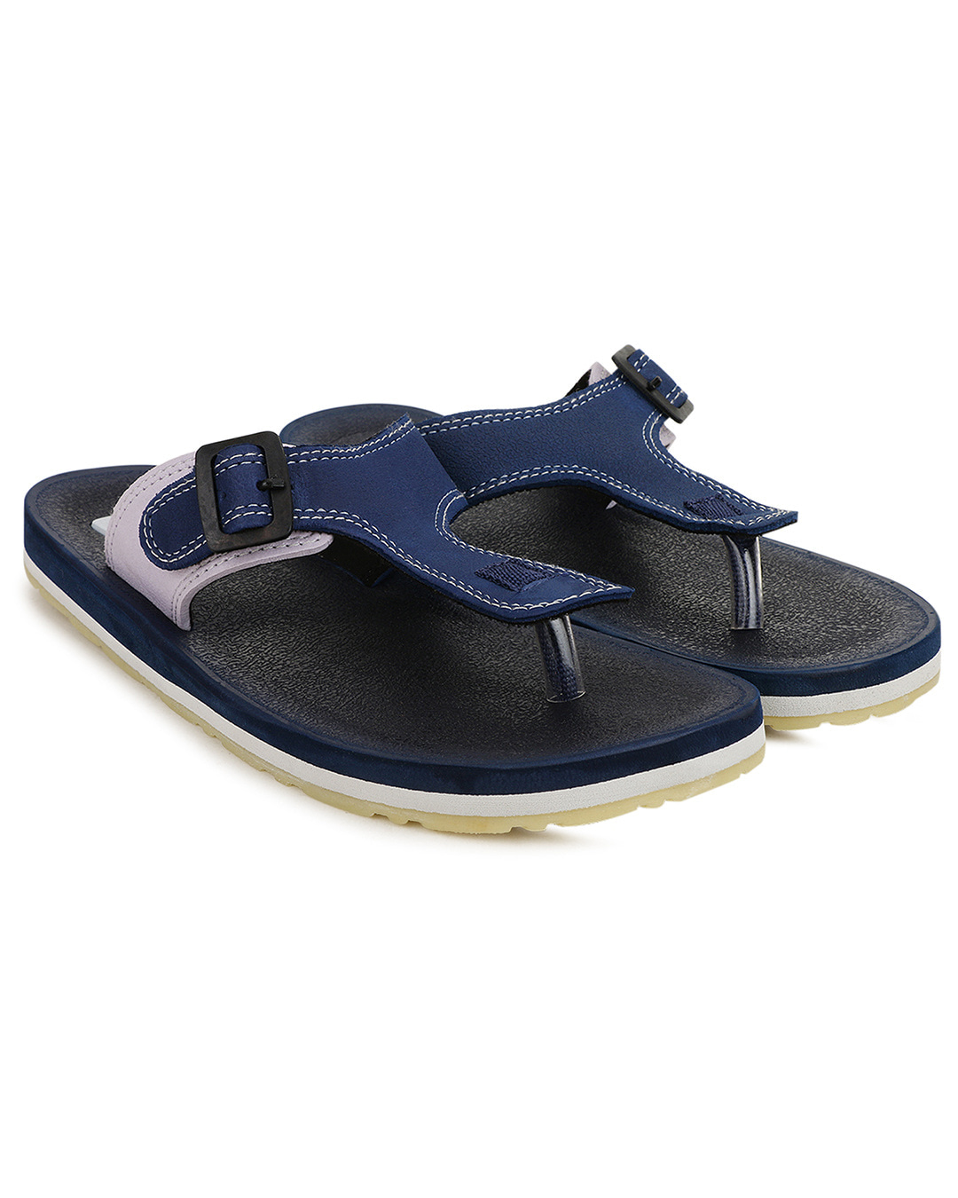 Buy Men's Blue Color Block Flip Flops Online in India at Bewakoof