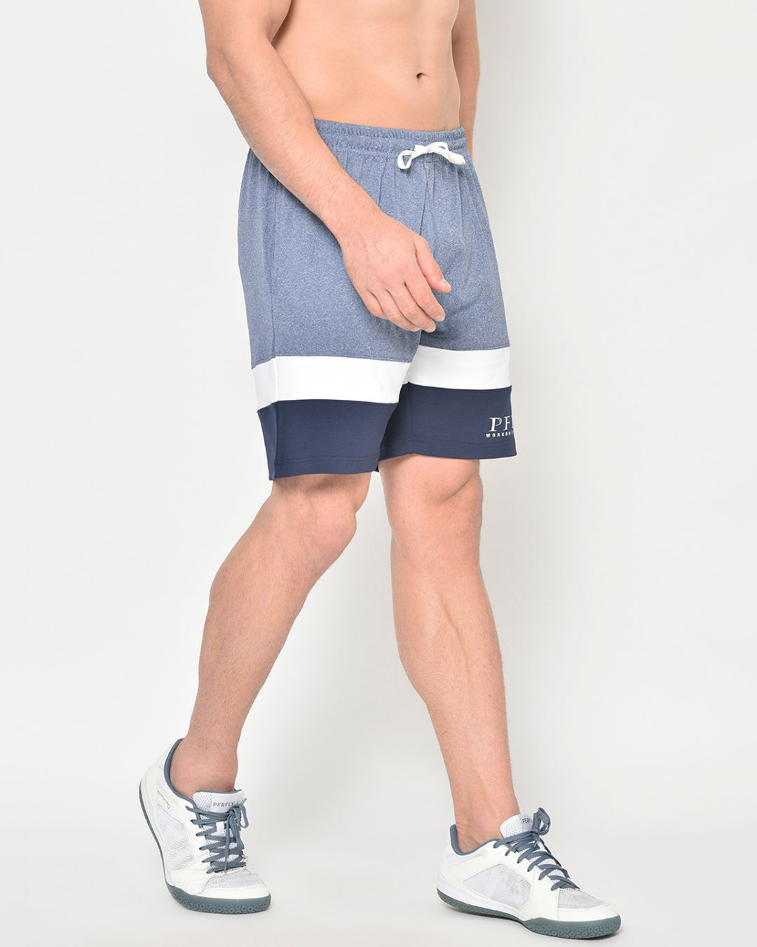 Shop Men's Blue Color Block Shorts-Back