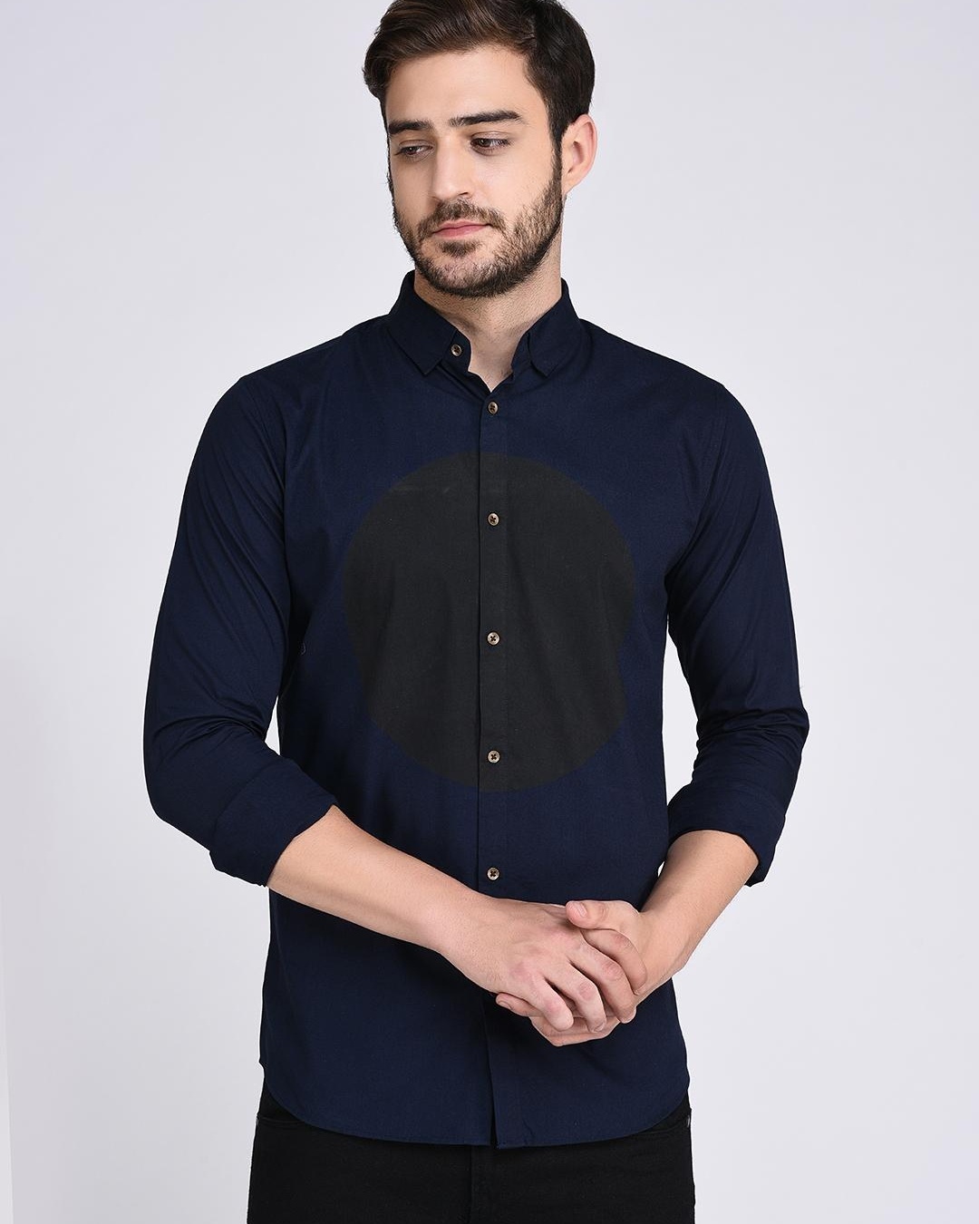 Buy Mens Blue Color Block Slim Fit Shirt Online At Bewakoof 3391