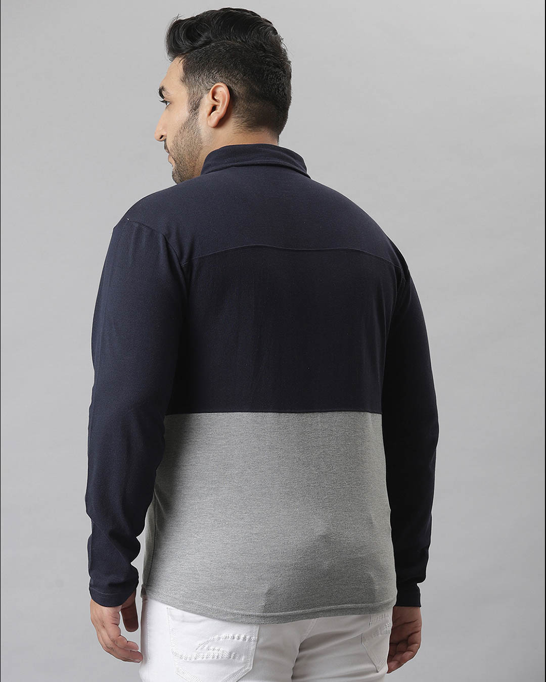 Shop Men's Blue Colorblocked Stylish Full Sleeve Casual Shirt-Back