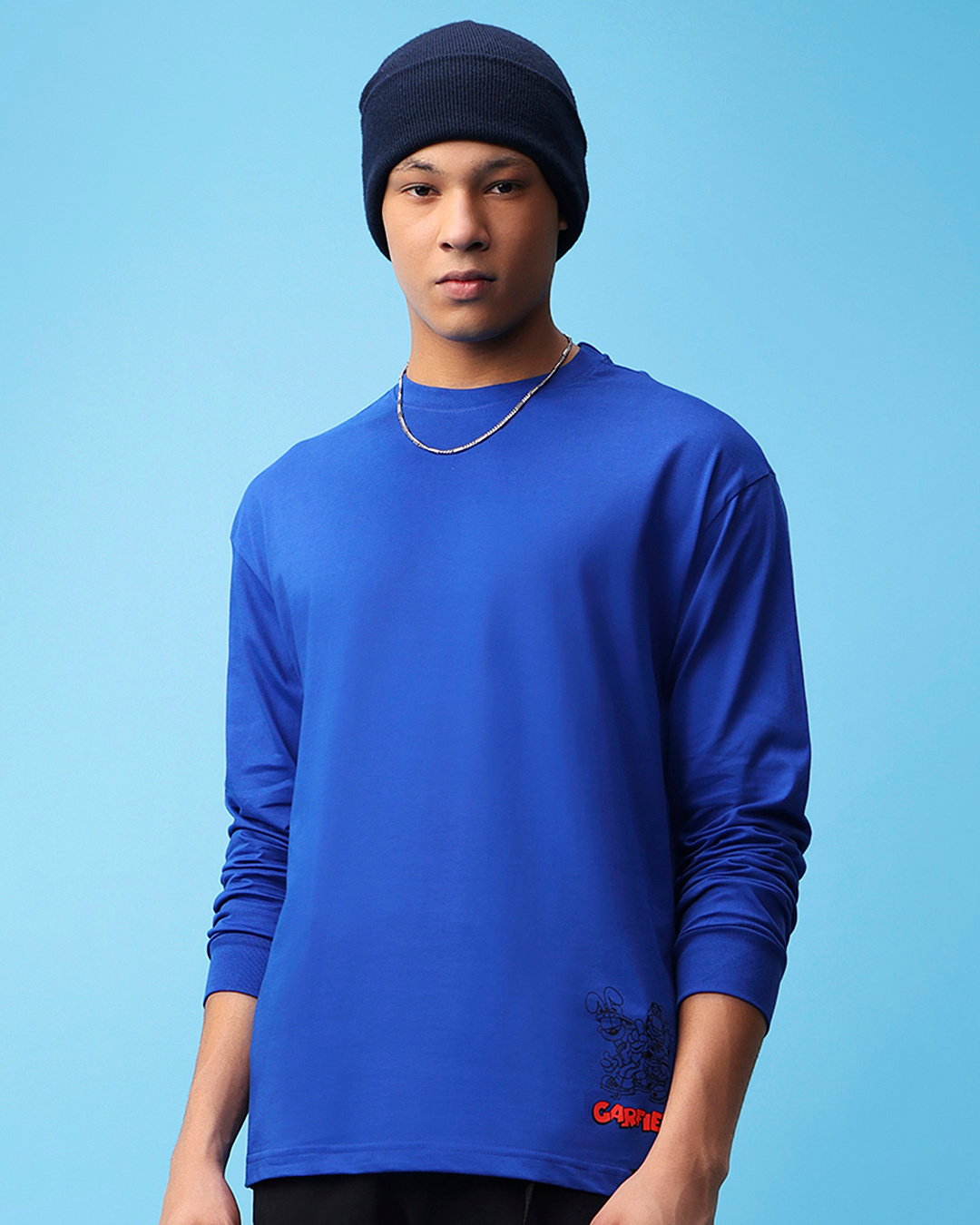 Shop Men's Blue Cool Kids Graphic Printed Oversized T-shirt-Back