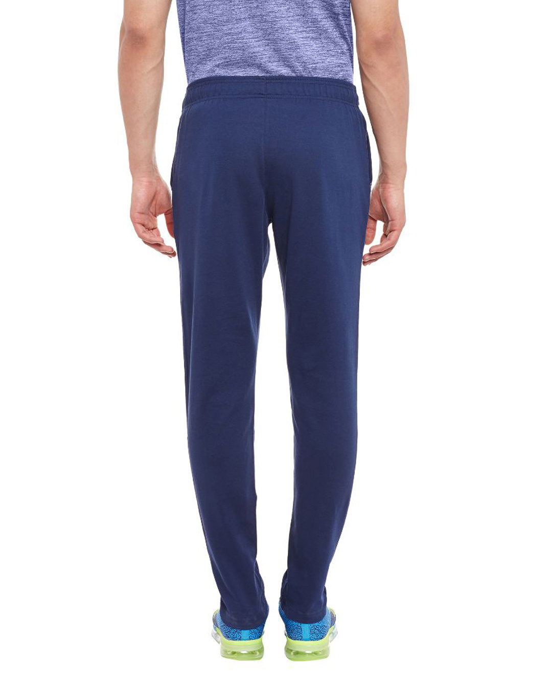 Shop Men's Blue Core Performance Slim Fit Track Pants-Back