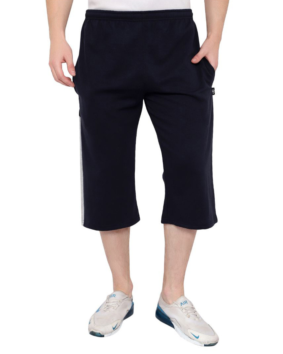 Buy Men's Blue Cotton 3/4 th Shorts for Men Blue Online at Bewakoof