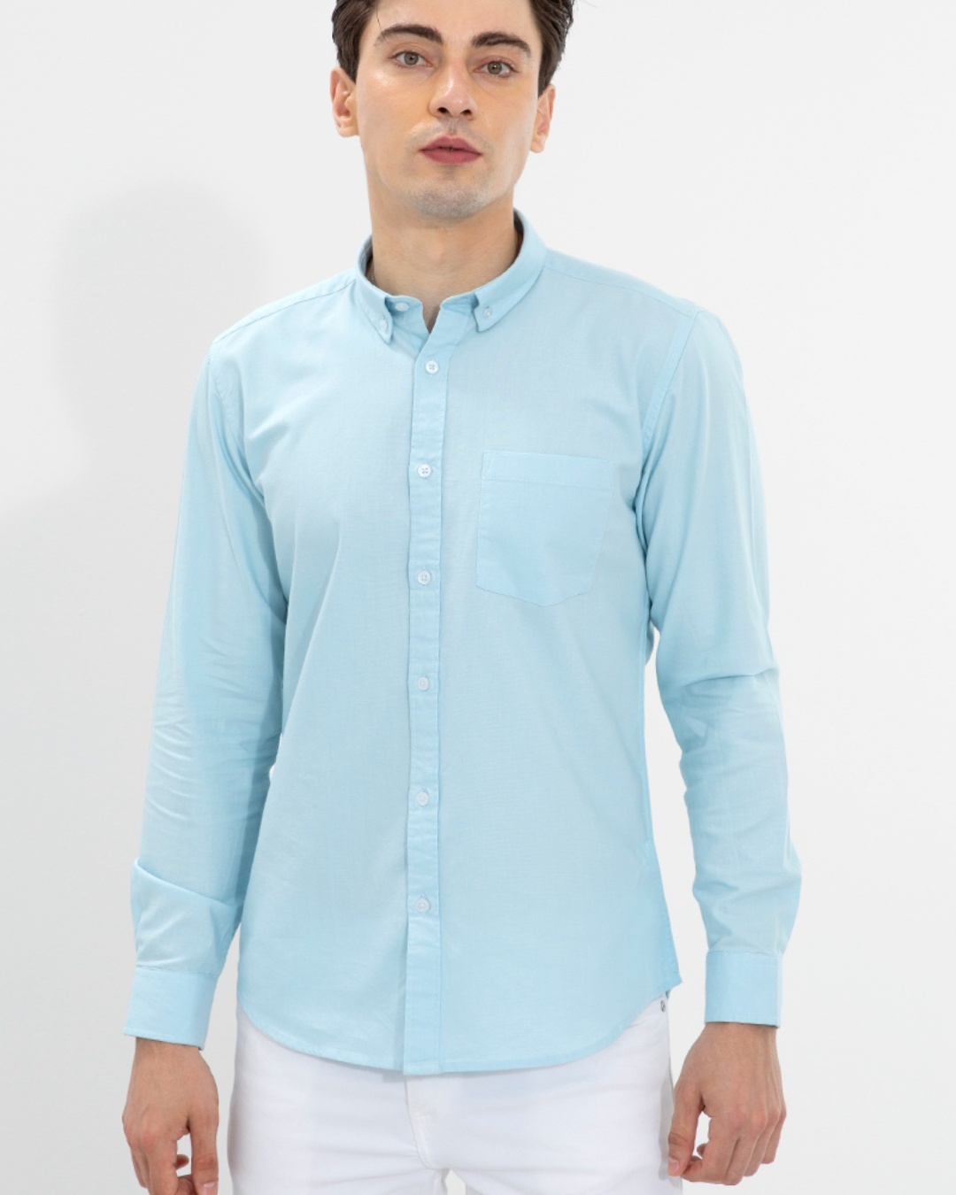 Buy Men's Blue Cotton Shirt Online at Bewakoof