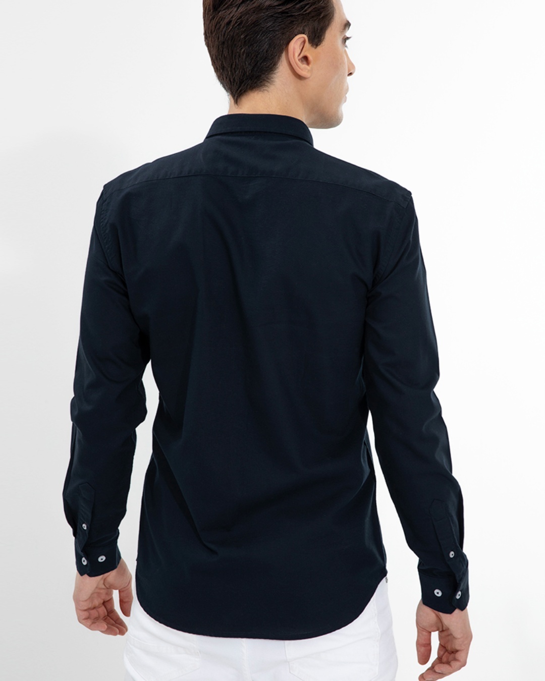 Shop Men's Blue Cotton Shirt-Back