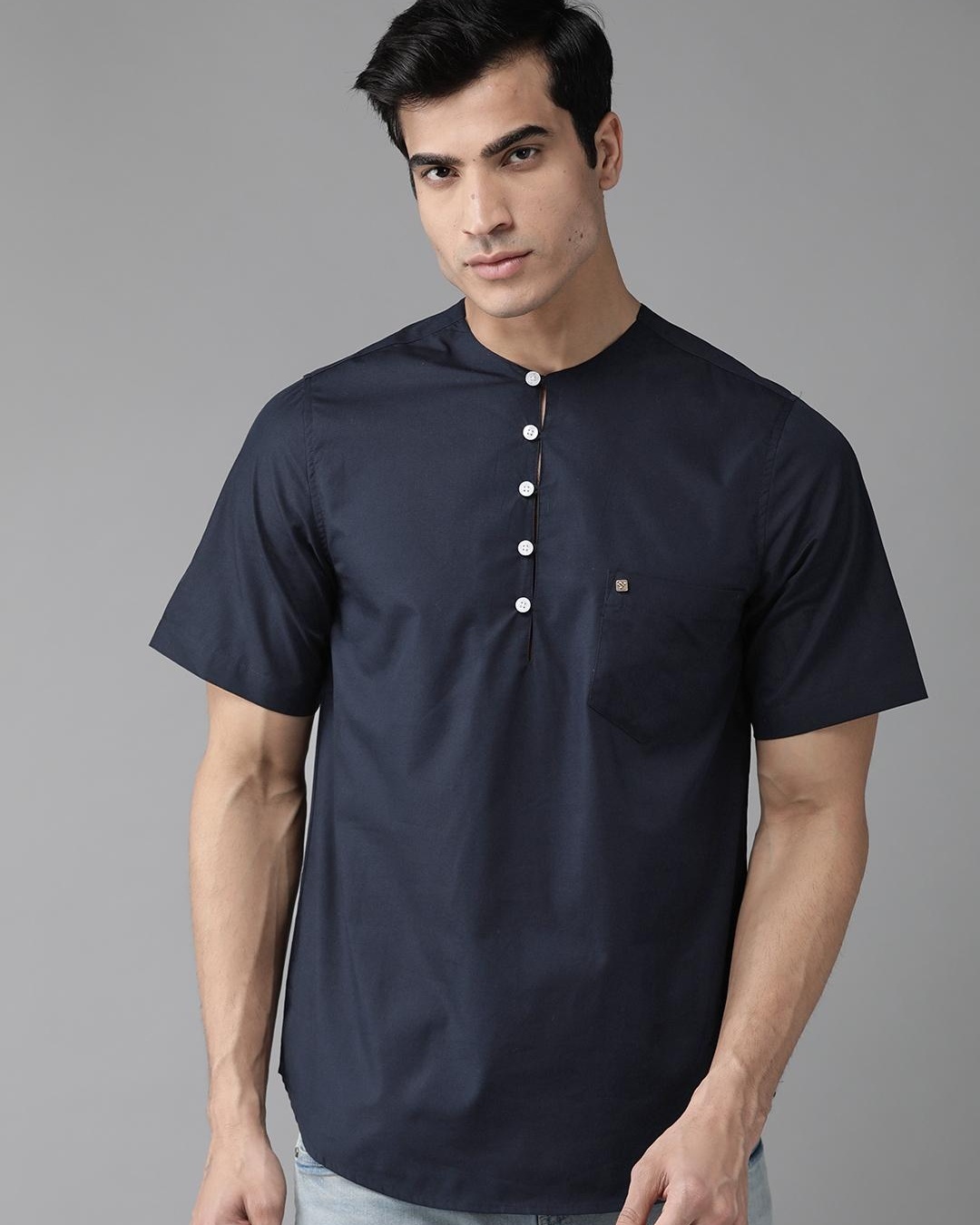 Buy Men's Blue Cotton Shirt Online at Bewakoof