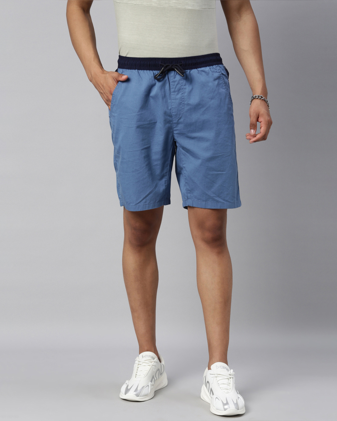 Buy Men's Blue Cotton Shorts Online at Bewakoof