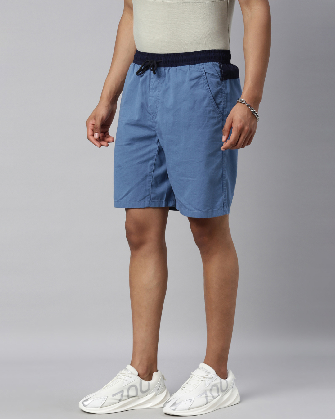 Shop Men's Blue Cotton Shorts-Back