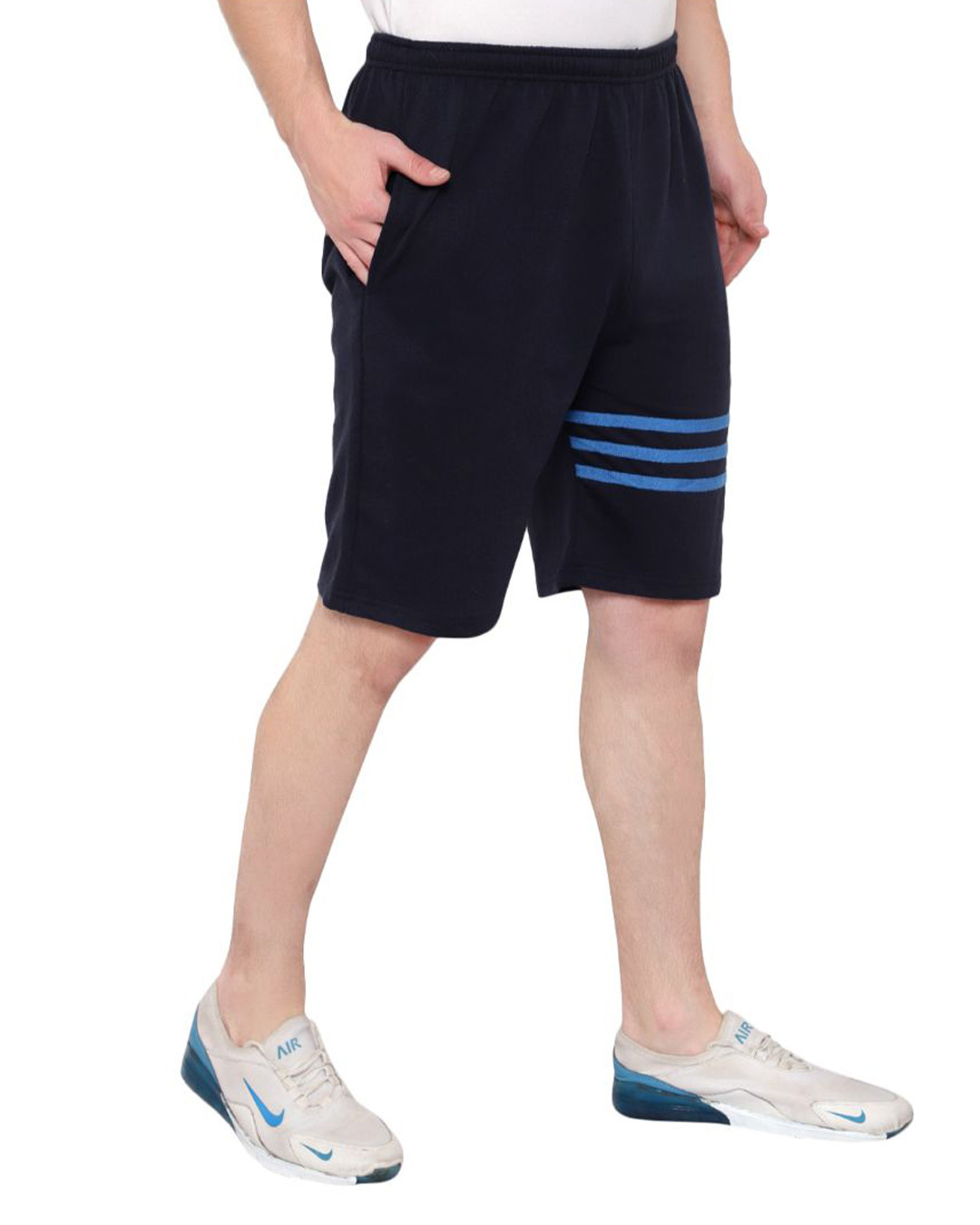 Shop Men's Blue Cotton Shorts-Back