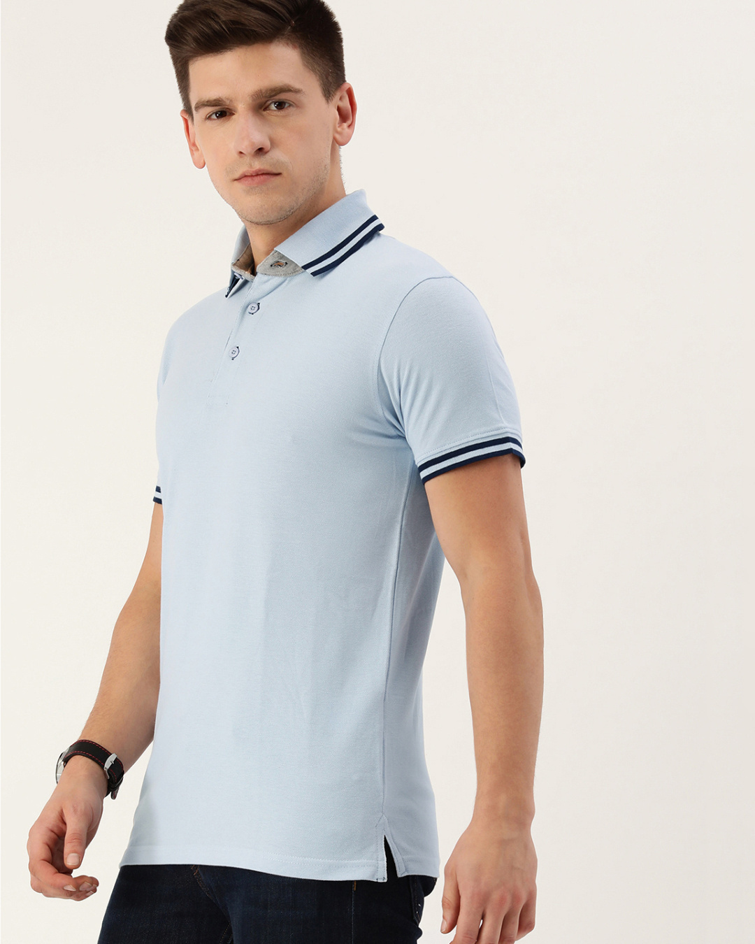 Shop Men's Blue Slim Fit T-shirt-Back