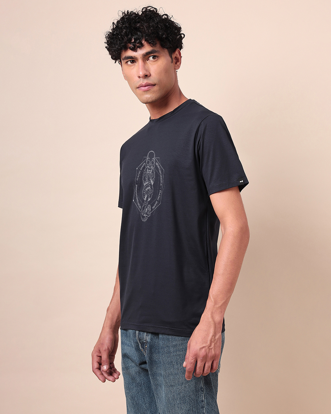 Buy Men's Blue Dark Mark Graphic Printed T-shirt Online at Bewakoof